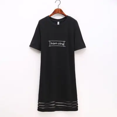 Лидер продаж длинная футболка в Корейском стиле однотонное лоскутное Сетчатое