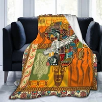 africa map ethnic element flannel fleece blanket for couch bed sofa super soft warm plush microfiber blankets