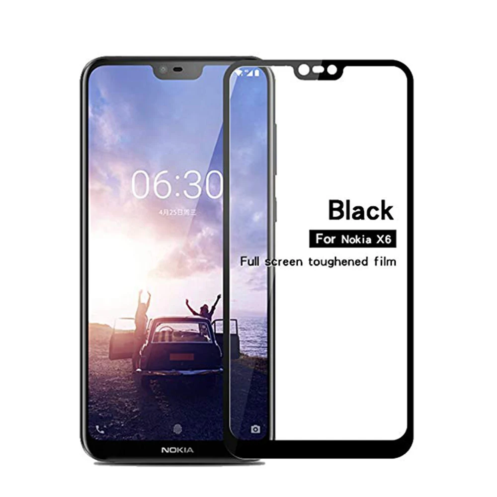 

Закаленное стекло для телефона Nokia X5 5,1 plus, полное клейкое покрытие, Защита экрана для Nokia 5,1 Plus, защитная пленка, стекло