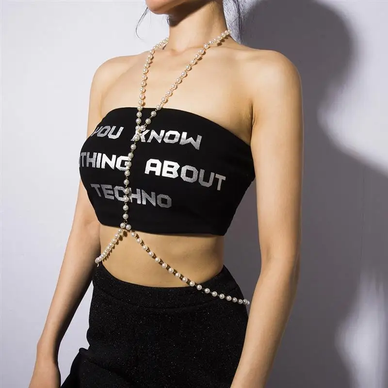 Женское Ожерелье цепочка с имитацией жемчуга|Украшения для тела| |