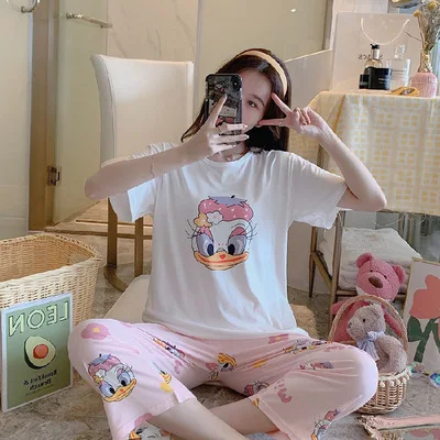 Disney Микки Маус одежда для сна пижама Минни короткий рукав рубашки шорты