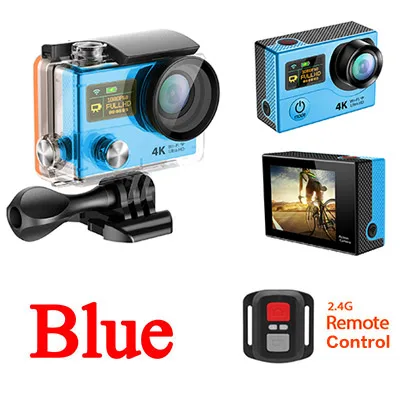 Blue H3 4K 25FPS ultra plus Cam wifi обновленная Экшн-камера H8se два двойных экрана h3r go Sport sj pro 4 hero камера - Цвет: Blue