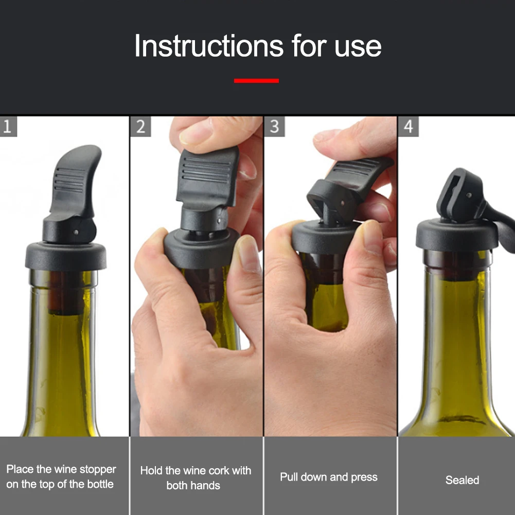 

1PC Plastic Wine Bottle Stopper Vacuum Sealed Wine Bottle Stopper Champagne Saver Pressure Sealer