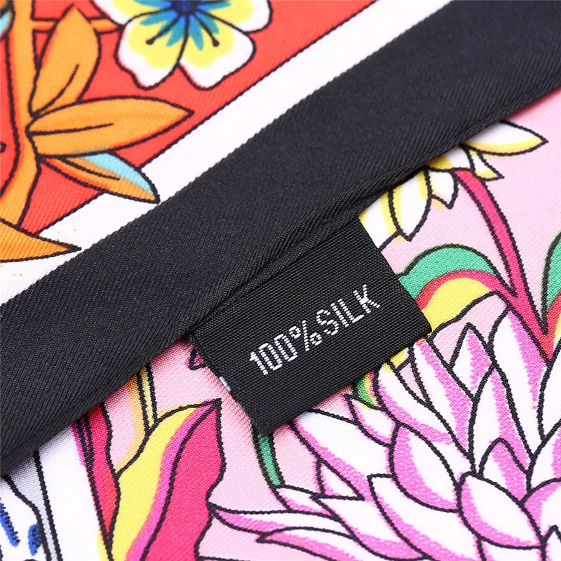 Новый женский веер с геометрическим принтом сада Шелковый большой квадратный