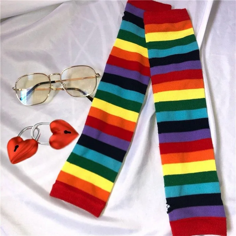 В радужную полоску Перчатки 2020 новые летние джинсовые шорты в Корейском стиле