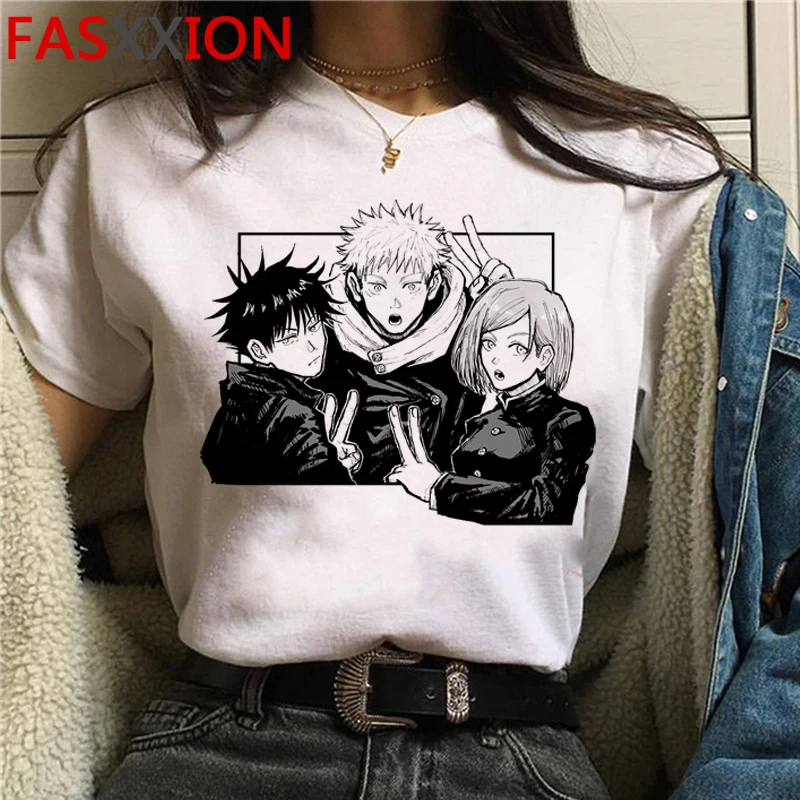 

Мужская Винтажная Футболка jujjsu Kaisen, Повседневная футболка в стиле Харадзюку, в стиле Харадзюку, 2021