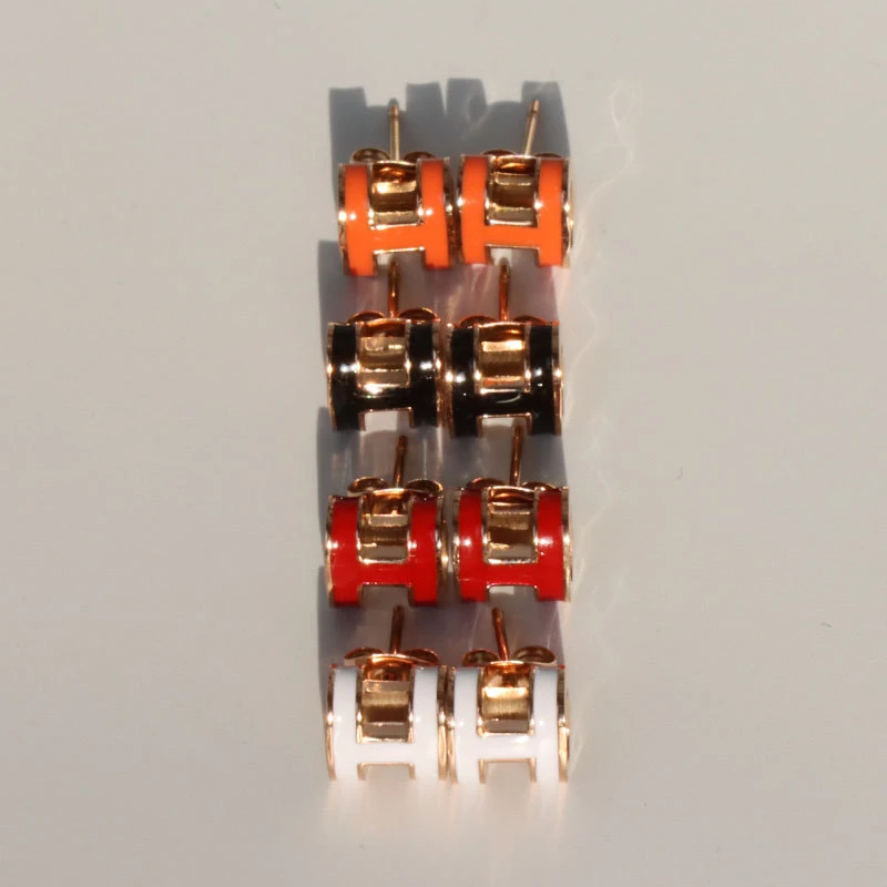 

Titanium steel H letter earrings 2021 fashion Korean jewelry wedding party luxury accessories girl sexy earrings