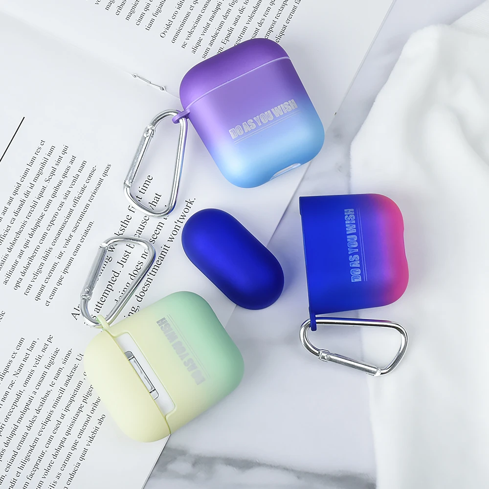 Градиентные радужные цветные кожухи головных телефонов для AirPods 2nd Aurora Жесткий Чехол для ПК Apple Airpods 1 Air Pods 2 защитный рукав