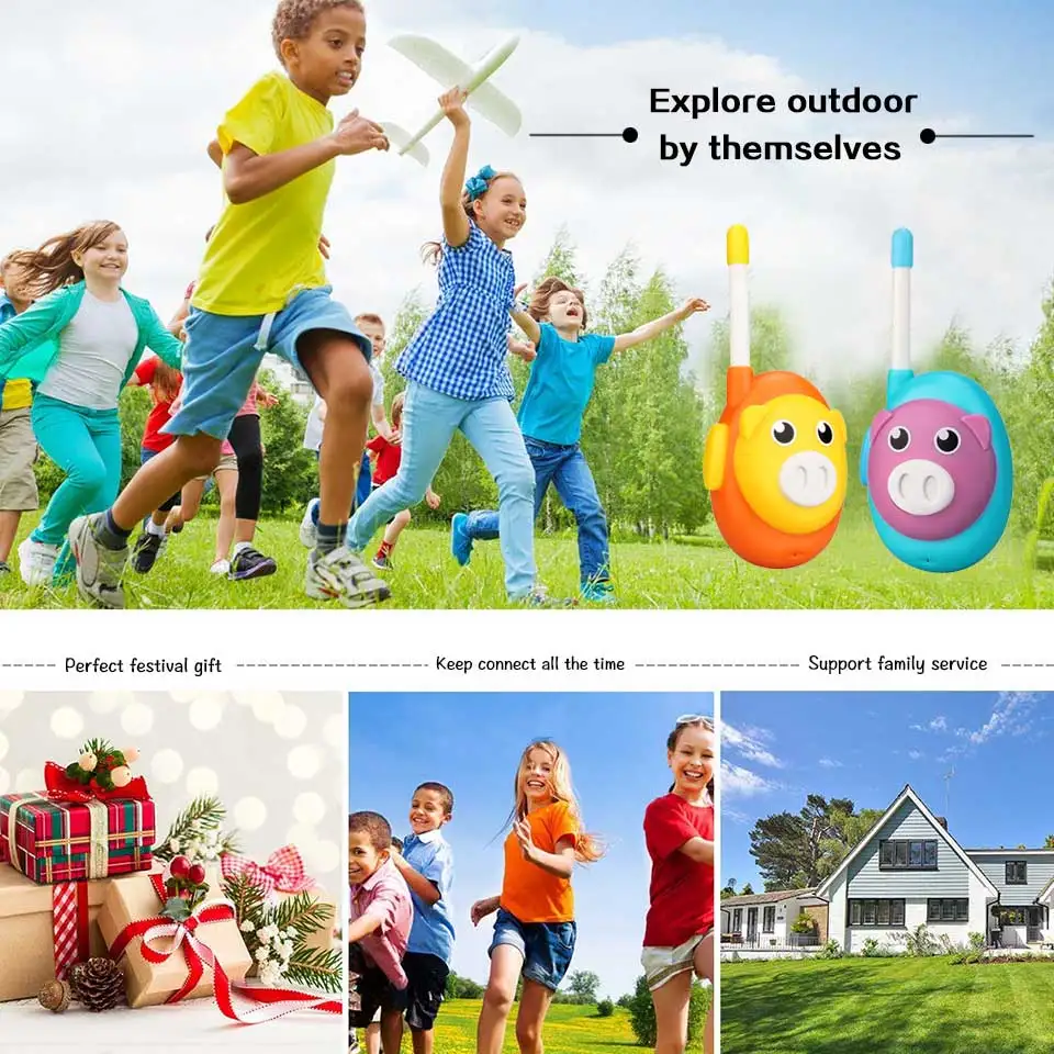 Retevis RB616 Walkie Talkie Children 2pcs Cute Pig Design One Channel Toy Walkie-talkie Birthday Christmas Gift Boys GIrls Radio