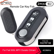 KEYECU 3x дистанционный ключ 3 кнопки ASK 433 МГц ID46 для Fiat 500L MPV Ducato Citroen