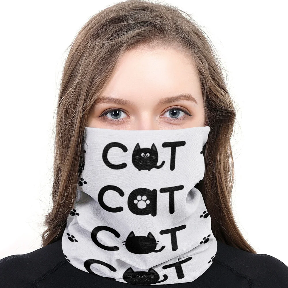 Универсальный шарф для мужчин и женщин с рисунком черного кота прямоугольный