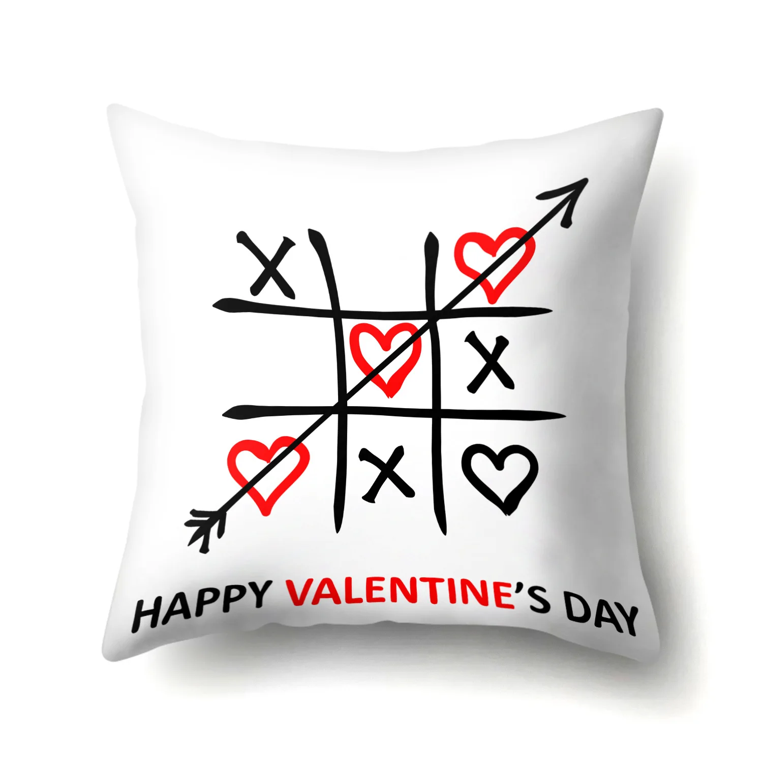 

One Side Print Cushion Cover Polyester Decorative for Sofa Seat Soft Throw Pillow Case Cover 45x45cm Happy Valentine's Day