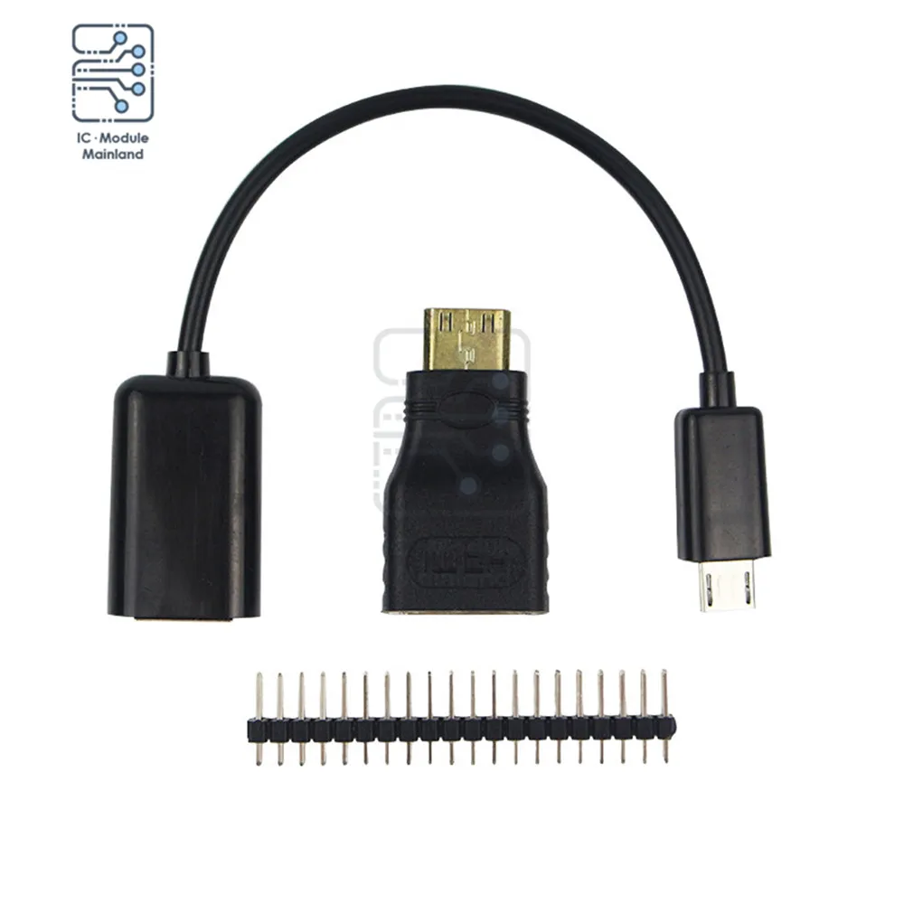 3 in 1 For Raspberry Pi Zero Adapter Kit Mini adapter+Micro USB to USB Female OTG Cable + 20 pin Male GPIO Header