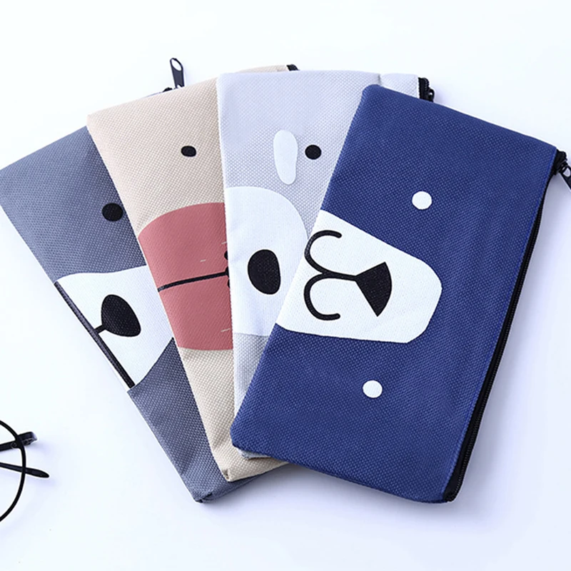 Креативный милый чехол-карандаш из парусины с рисунком кота для студентов