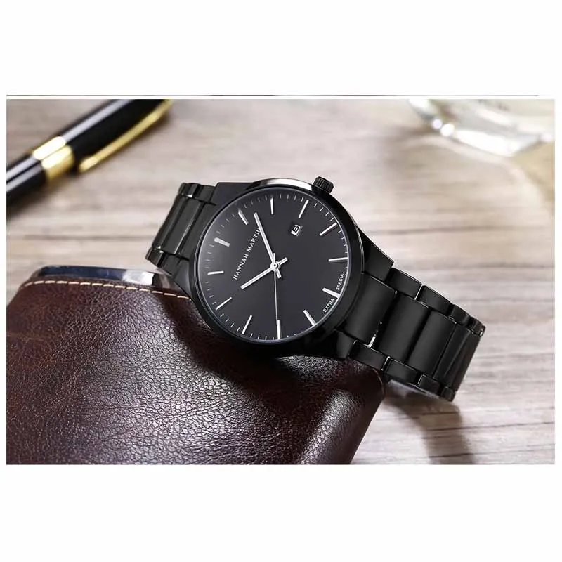 Часы Hannah Martin Мужские кварцевые брендовые Роскошные деловые повседневные модные