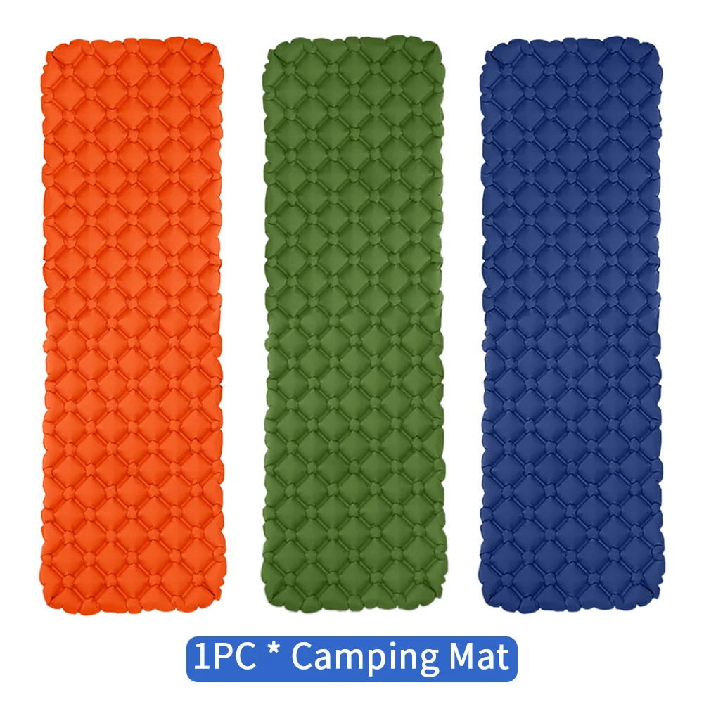 

Portable Safety Double-layer Moisture Sleeping Pad Inflatable Bed Camping Mat Outdoor Picnic With Storage Bag Easy Clean