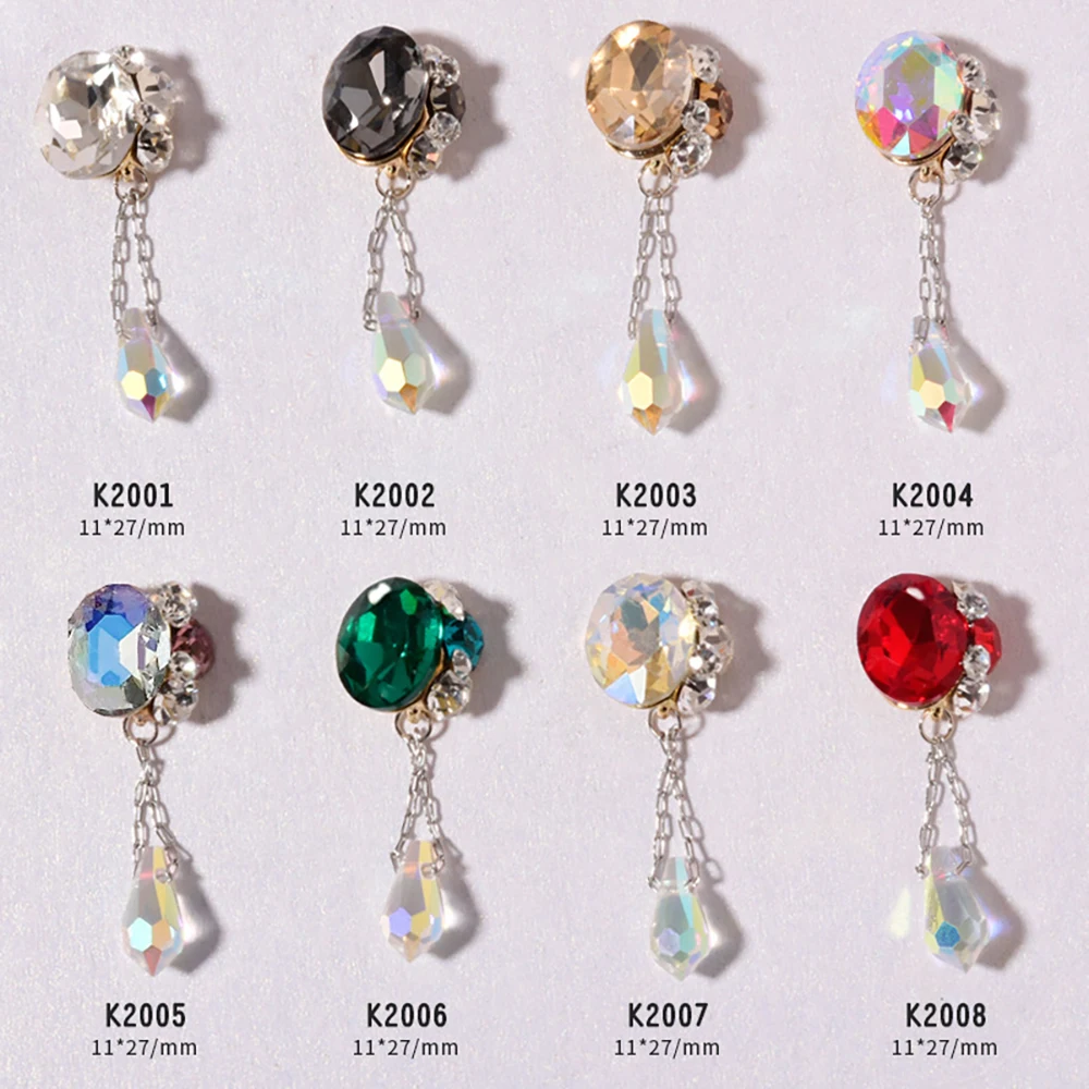 

Delicate Shiny Tassel Pendant Nail Rhinestones 3D Crystal Diamonds Manicure Ornaments Tears Pile Drills Nail Art Decorations