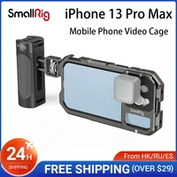 smallrig mobile video cage for iphone 13 pro pro max smartphone case compact support microphone led light handle tripod 3562