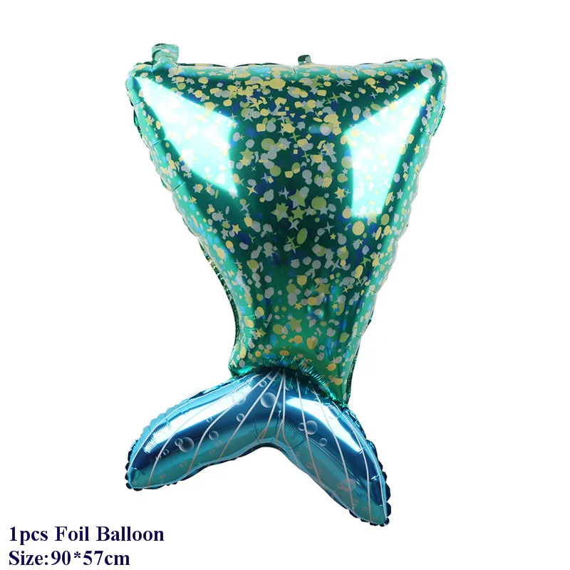 1pcs Mermaid Tail 1 комплект шаров с изображением русалки, детские украшения на день рождения, фиолетовые, синие воздушные шары конфетти, шарики для свадьбы, товары для душа - Цвет: 1pcs Mermaid Tail