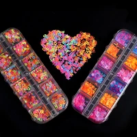 12grids1box holographic glitter letter resin fill butterfly sequins paillette for diy epoxy resin mold clay slime fill jewelry