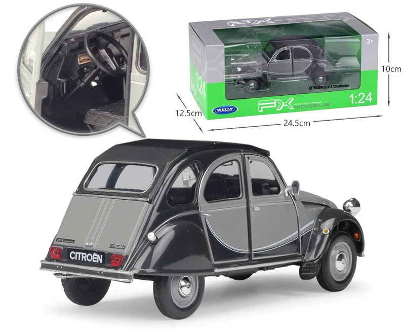 WELLY Модель автомобиля литья под давлением 1:24 Масштаб CITROEN 2CV 6 Charleston классический сплав автомобиль игрушка автомобиль металлическая игрушка автомобиль для детей Коллекция подарков