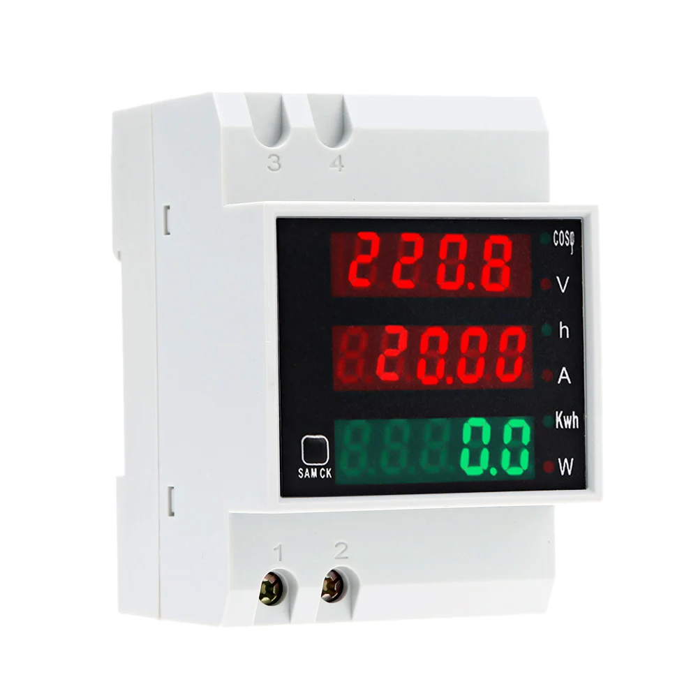 D52-2047 AC 80-300V 0-100A din-рейка светодиодный Вольтметр Амперметр активный коэффициент мощности счетчик энергии Напряжение Вольт ток многофункциональный
