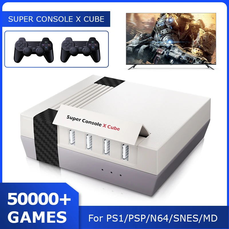 Классический эмулятор ретро-консоли для видеоигр, консоль X Cube с 50000 играми для PSP/PS1/DC, портативная игровая консоль, макс. до 256 ГГц - изображение
