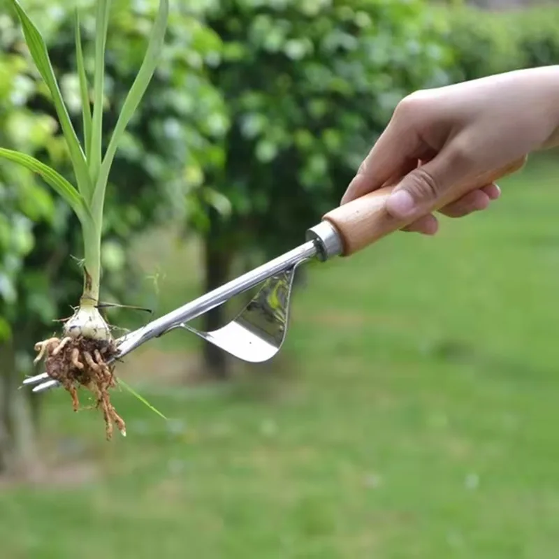 

Weed Remover Stainless Steel Manual Crack Weeder with Wooden Handle for Garden Lawn Yard Patio Crevice Weeding Machete Tool