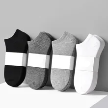 Chaussettes basses de sport pour hommes et femmes, lot de 5 paires, couleur unie, noir, blanc, gris, coton respirant, courtes