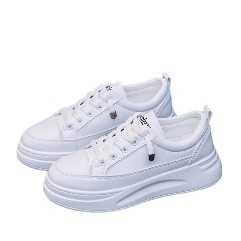 

Flat-bottomed White Shoes Women's Shoes 2020 Thick-soled New All-match Explosion Models Spring 2021 Increased Leather