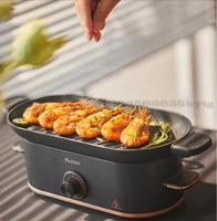 220V Non-Stick Electric Barbecue Grill Smokeless Household Mini BBQ Food Frying Pot Machine Multi Cooker