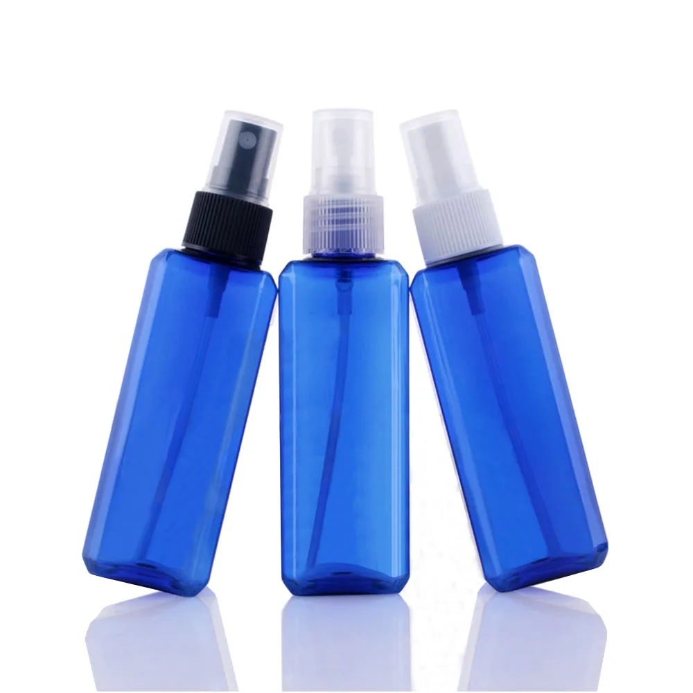 50 шт./лот Бесплатная доставка 100 мл прозрачный синий перегонный пластиковый спрей