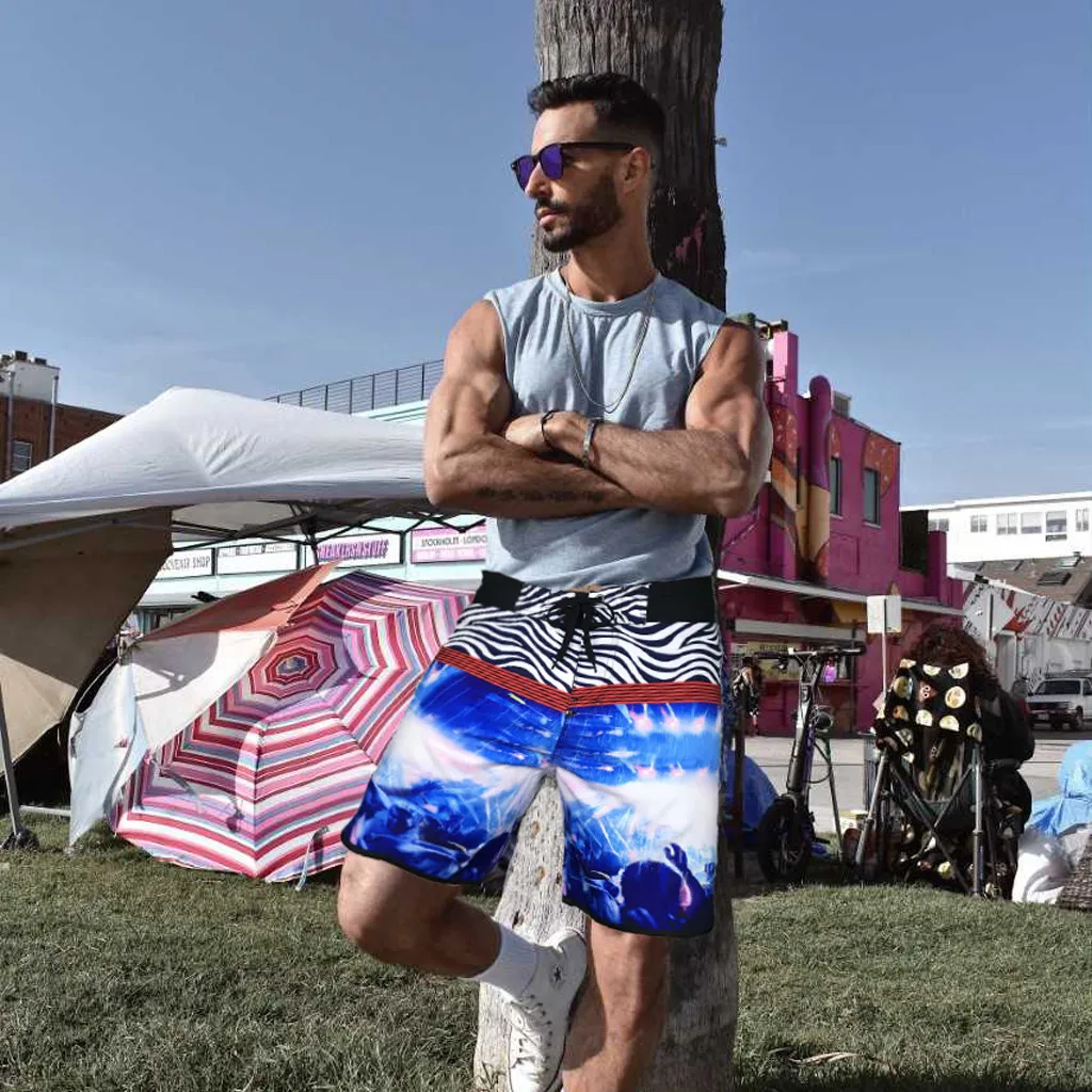 Мужские спортивные короткие пляжные шорты Бермуды для серфинга плавки-боксеры