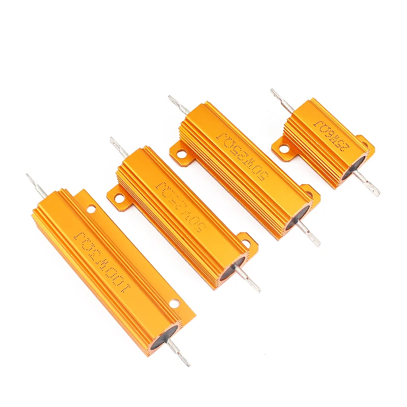 

2pcs 100W Wirewound Resistor with Aluminum Metal Shell Case, RX24 Power Load Resistors for Car LED Decoder 6 ohm 8 ohm 10 ohm