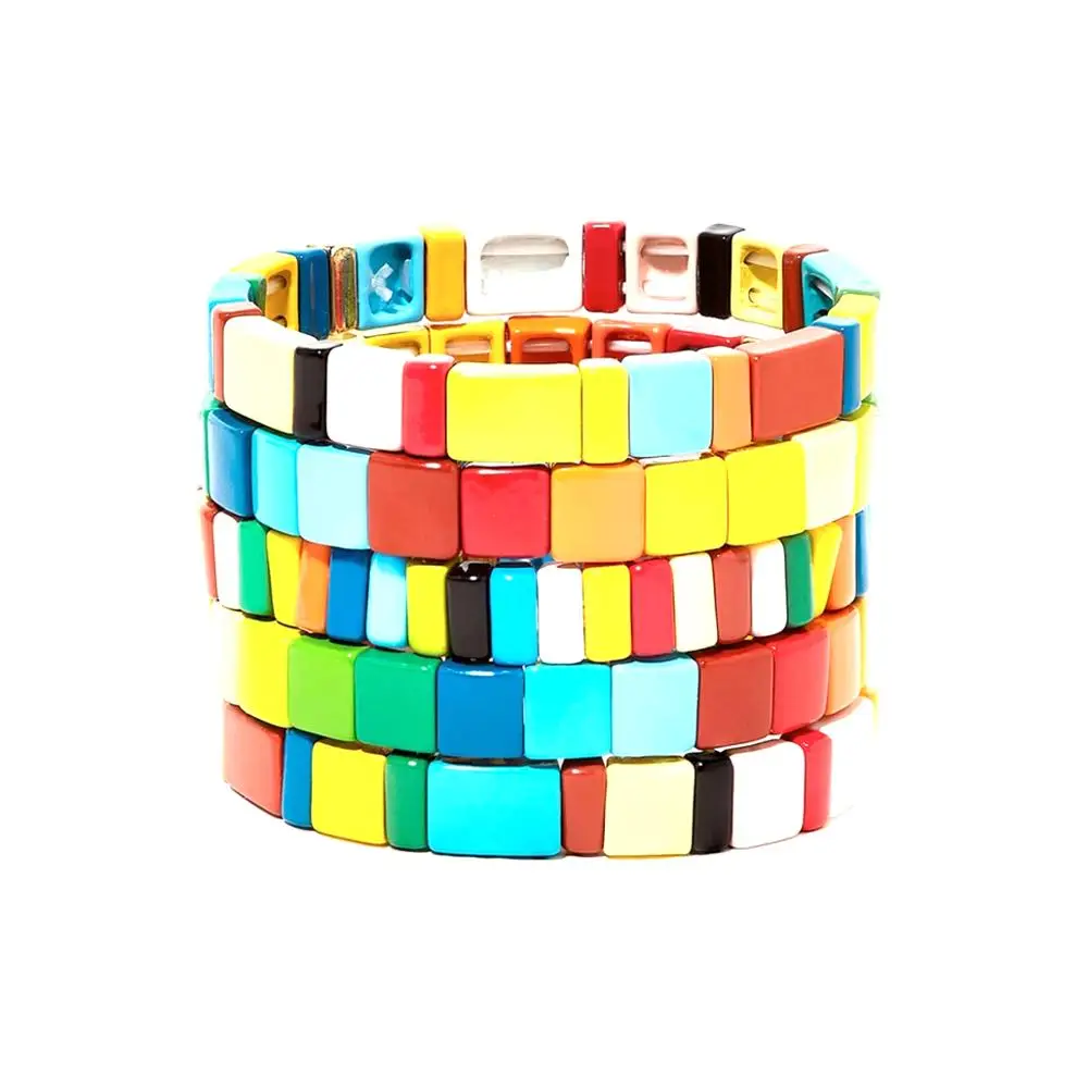 DoreenBeads Fashion Zinc Based Alloy Enamel Spacer Beads Two Holes Rectangle White Jewelry DIY Charms About 12mm x 6mm 10 PCs | Украшения и