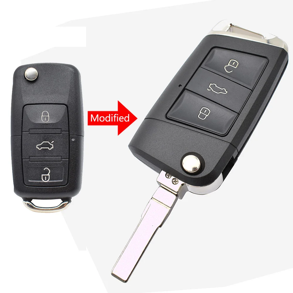 

Modified Car Remote Key Shell Case Fob For VW Golf Jetta Polo Beetle Eos Caddy Scirocco Sharan Tiguan Touran Bora Passat 3Button