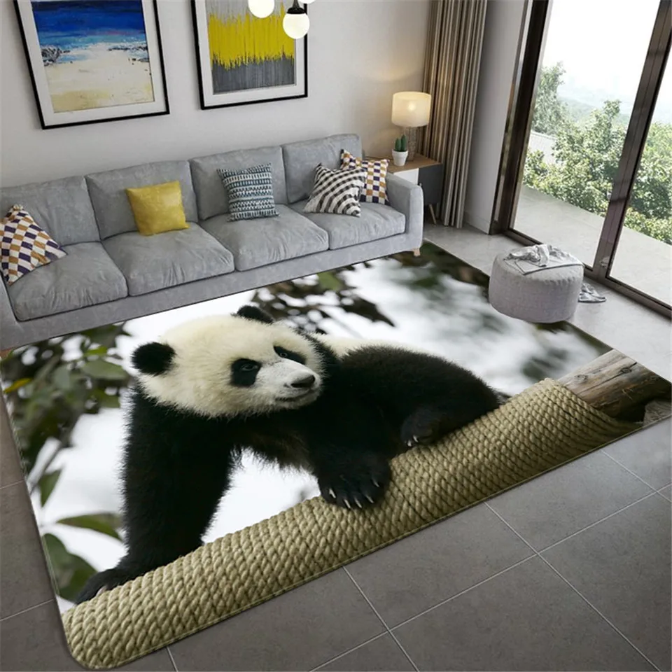 

Wild Panda Carpet Kids Room For Boys Soft Crawling Mat 3D Animal Carpet Living Room Entrance Mat Floor Carpet For Bedroom