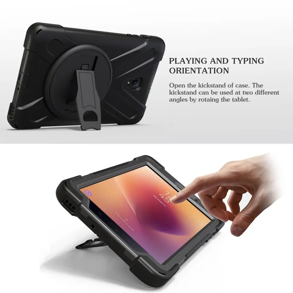 HYYGEDeal 3 in 1 Shockproof 360 Degree Rotating Hand Strap&ampNeck Strap TPU+PC case for Samsung Galaxy Tab A 8" 2017 T380 | Компьютеры