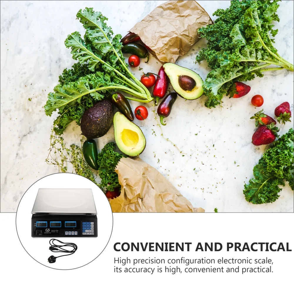 

1pc Electronic Scale Multi-purpose Platform Scale Fruit Store Scale (UK Plug)
