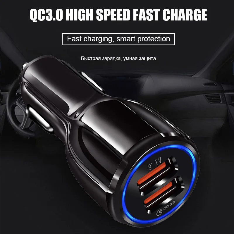 Олаф автомобильное зарядное устройство Quick Charge 3,0 2,0 зарядное устройство для мобильного телефона быстрое автомобильное зарядное устройство для iPhone XS Max samsung 2 порта USB зарядное устройство для телефона s