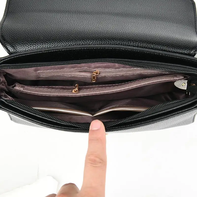 

PU Leather V Flap Lock Design Shoulder Handbags for Women Vintage Pure Color Subaxillary Bag Female Trendy Crossbody Bags Sac