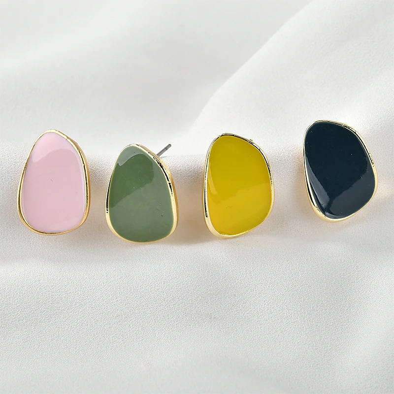 Сплав капельного масла нерегулярные эллиптические ушные иглы DIY Серьги Ушные