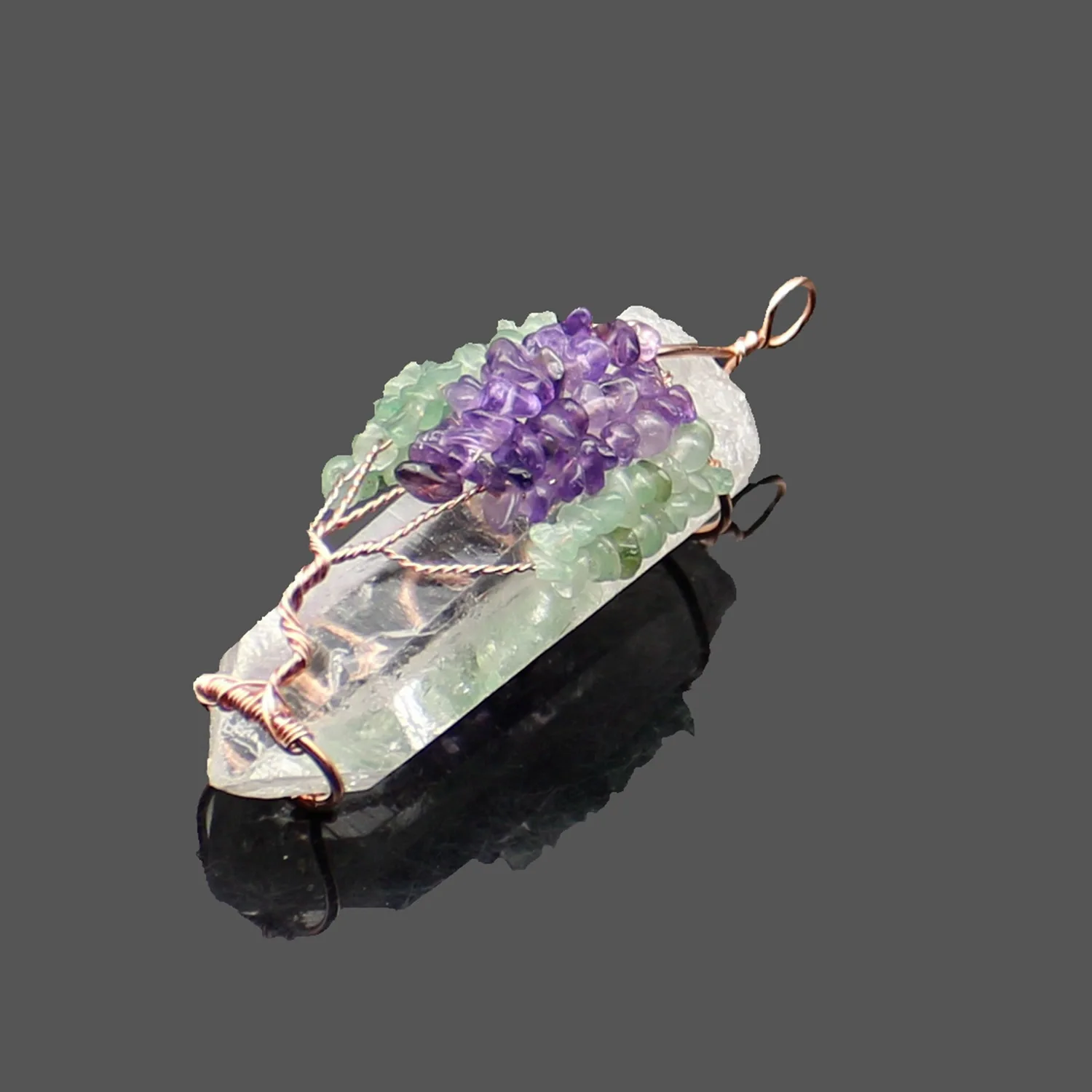 Натуральный хрустальный камень искусственная обмотка ручной работы