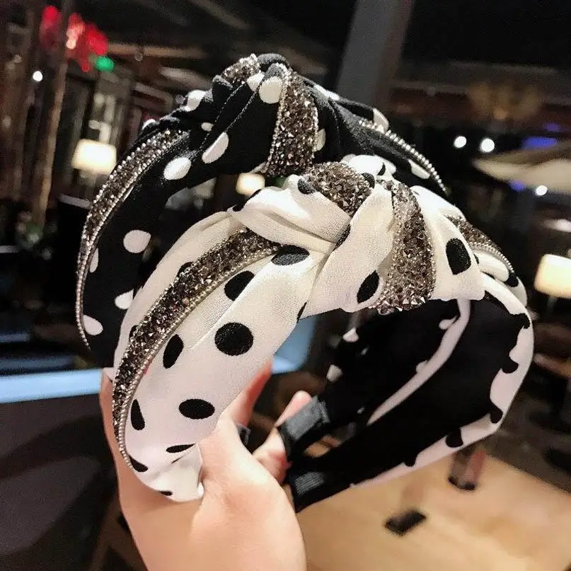

Fashion dots women hair sticks crystal girls headbands women headband designer headbands hair accessories for women hair bands