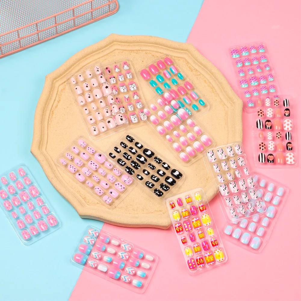 Накладные ногти детские съемные 24 шт./компл. Типсы для маникюра - купить по