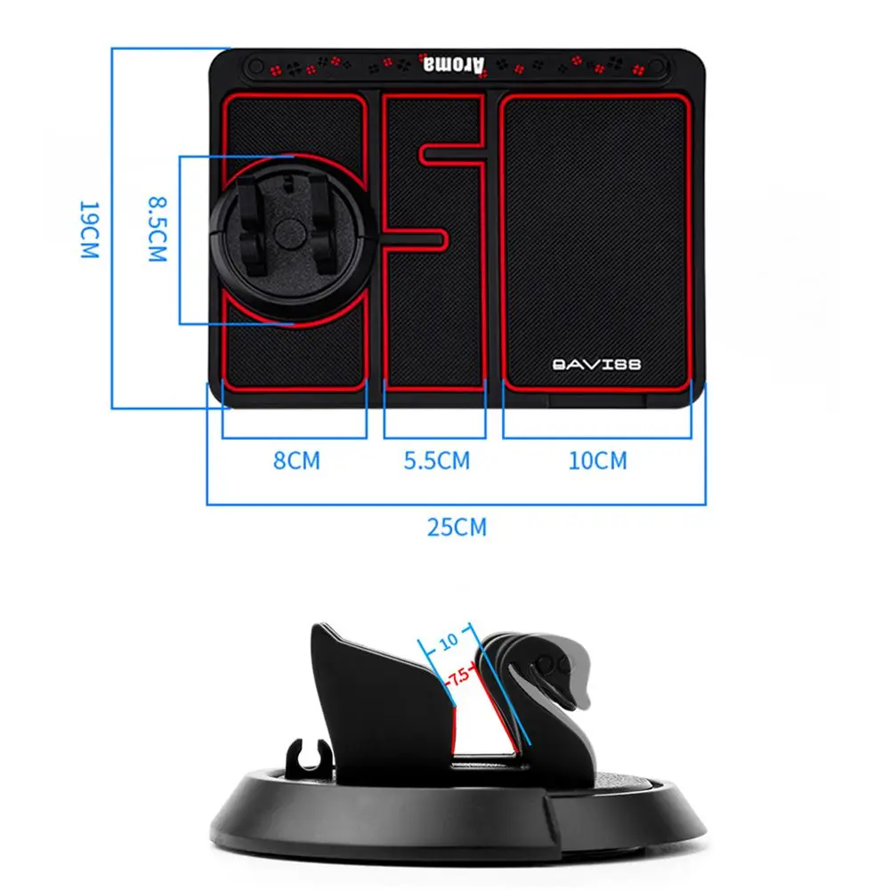 1 шт. Новый универсальный нескользящий коврик для телефона на 360 ° моющийся