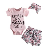 summer princess baby girl clothes sweet newborn clothing pink tops and shorts outfits 2pcs for kids 3m 24 months baby clothing