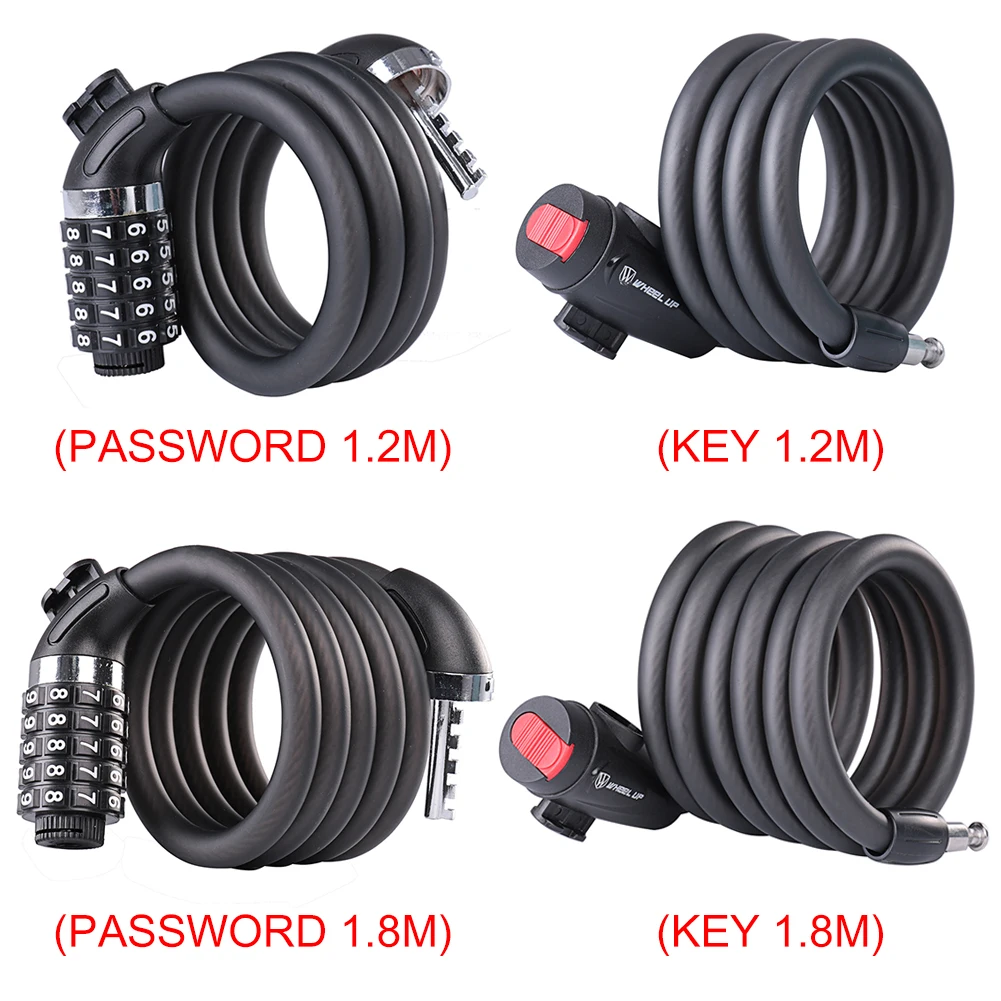 Колеса до анти кражи Велоспорт Сталь кабельный замок безопасности MTB