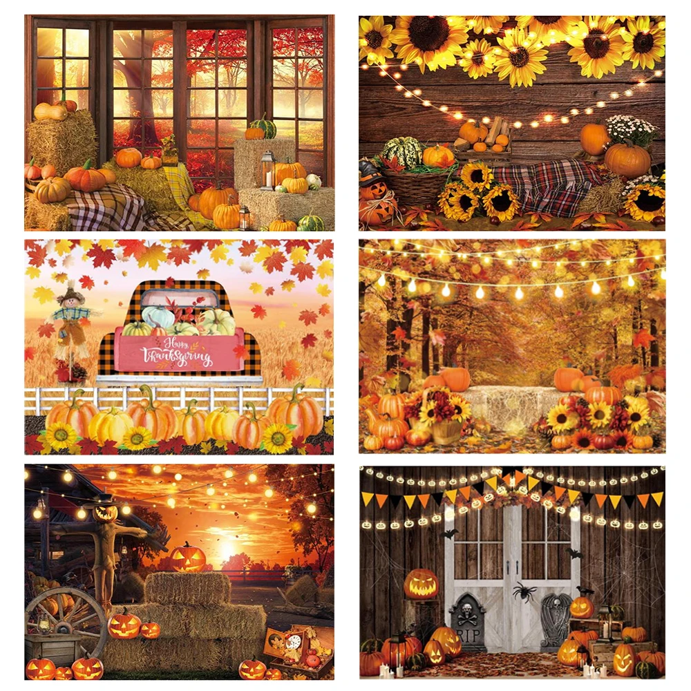 Осенний урожай Тыква День Рождения Вечеринка фон для фотосъемки стенд хэллоуин