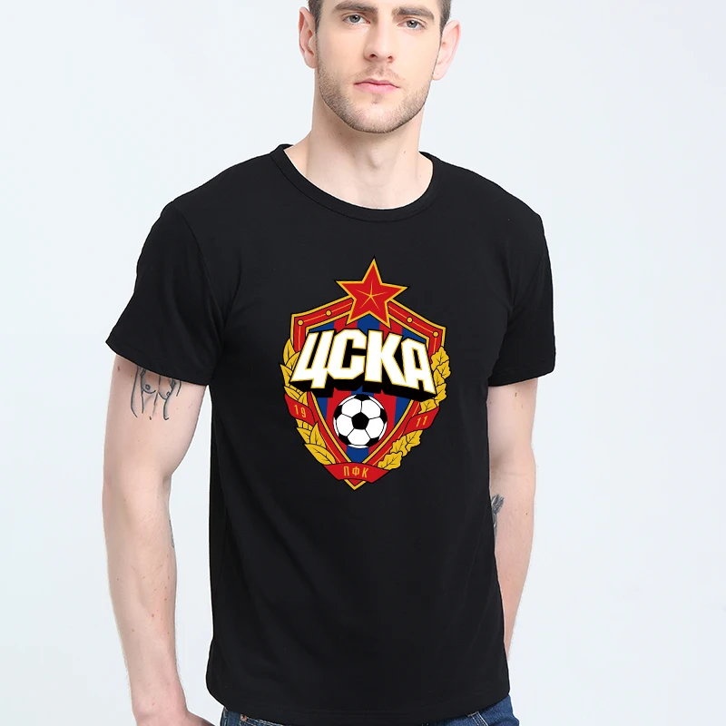 

The central cska Moscow Russia LOGO T-shirt Top Lycra Cotton Men T shirt New Design High Quality Digital Inkjet Printing